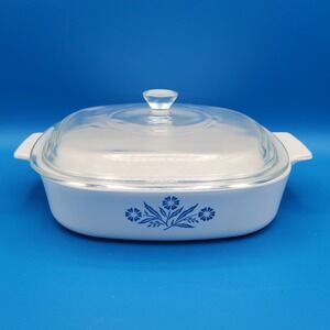 Vintage Corning Ware Corn Flower Casserole A-8-B with Lid P-9-C-1